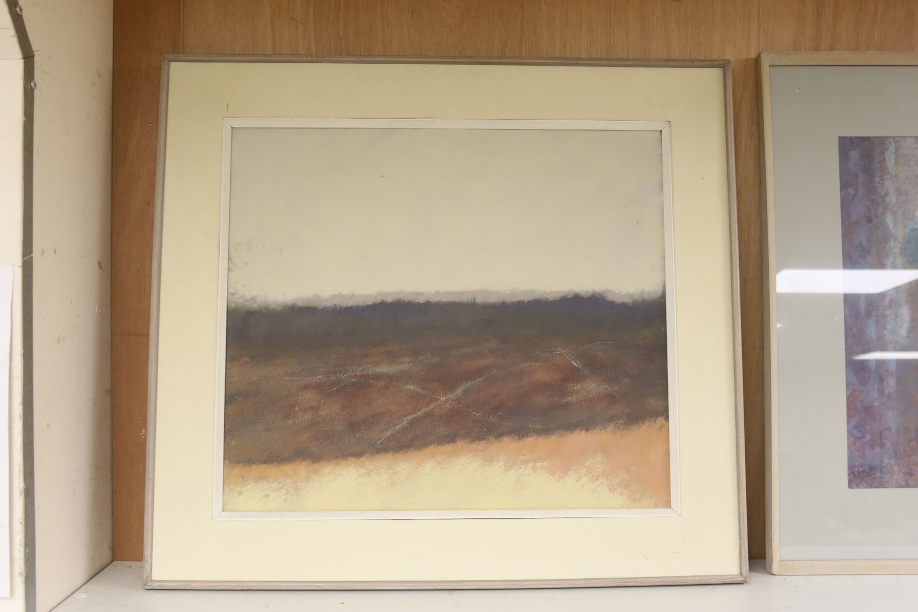 Harold Cheesman, oil on board, Near Alice Holt 1977, inscribed verso, 41 x 47cm and a watercolour of a seated girl by Niell Barwell